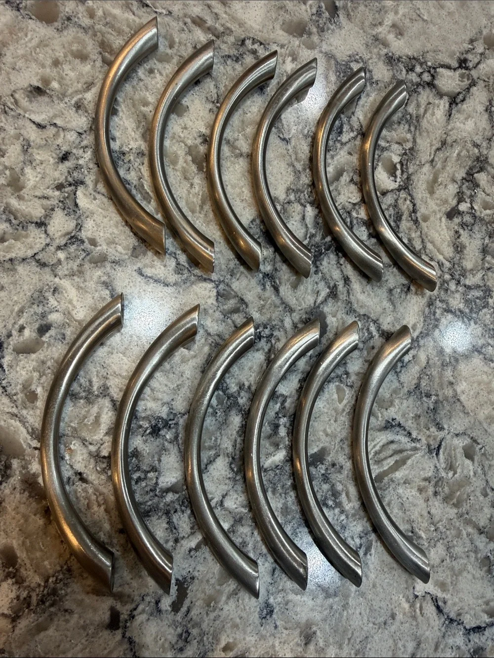 Brushed Nickel Cabinet Pull Handles - Set of 12